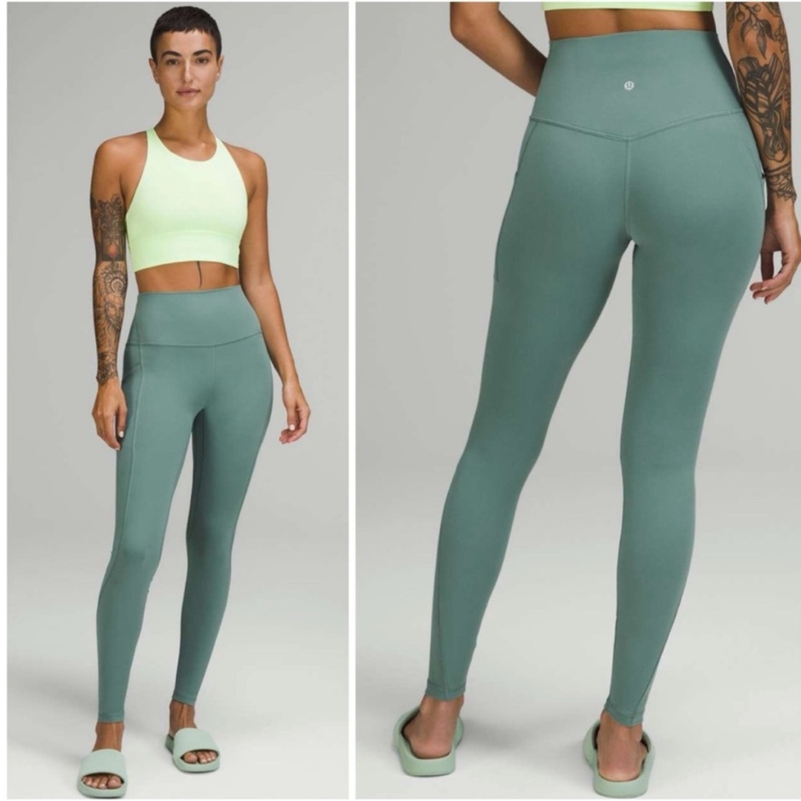 Lululemon Align High-Rise Pant With Pockets 28" In Tidewater Teal Size 4 Nulu